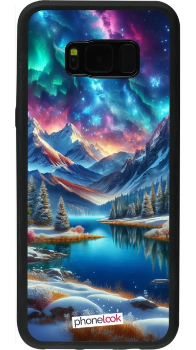 Samsung Galaxy S8+ Case Hülle - Silikon schwarz Fantasiebergsee Himmel Sterne