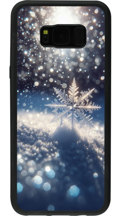 Samsung Galaxy S8+ Case Hülle - Silikon schwarz Schneeflocke Solar Glanz