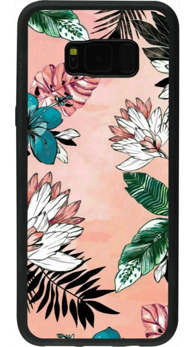 Samsung Galaxy S8+ Case Hülle - Silikon schwarz Flowers Artprint