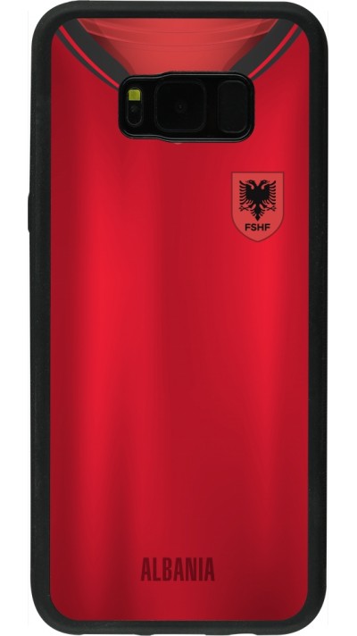 Coque Samsung Galaxy S8+ - Silicone rigide noir Maillot de football Albanie personnalisable