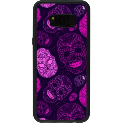 Samsung Galaxy S8+ Case Hülle - Silikon schwarz Halloween 2023 pink skulls