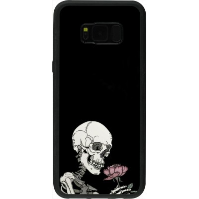 Samsung Galaxy S8+ Case Hülle - Silikon schwarz Halloween 2023 rose and skeleton