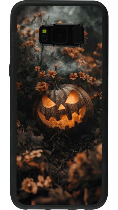 Samsung Galaxy S8+ Case Hülle - Silikon schwarz Halloween 2025 Pumpkin with flowers