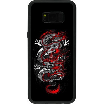 Samsung Galaxy S8+ Case Hülle - Silikon schwarz Japanese style Dragon Tattoo Red Black
