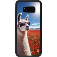 Samsung Galaxy S8+ Case Hülle - Silikon schwarz Lama Chic in Mohnblume