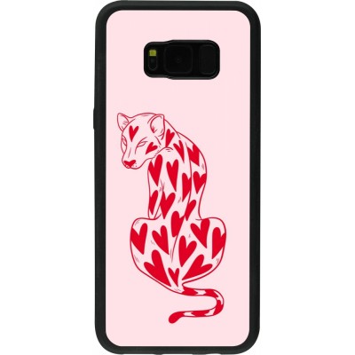 Samsung Galaxy S8+ Case Hülle - Silikon schwarz Leopard with hearts 2026