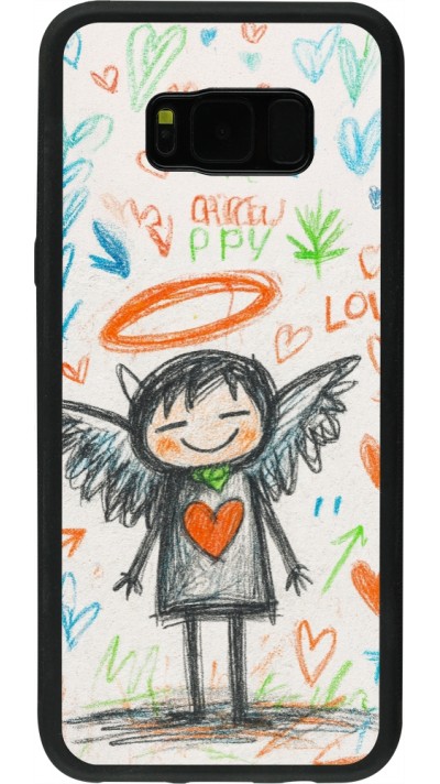 Samsung Galaxy S8+ Case Hülle - Silikon schwarz Little Angel Sketch Love