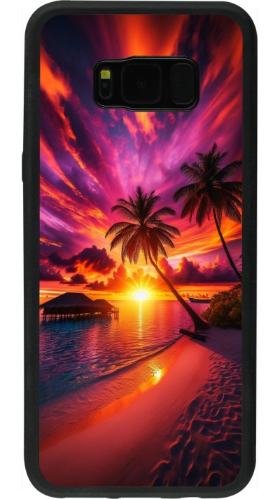 Samsung Galaxy S8+ Case Hülle - Silikon schwarz Malediven Abenddämmerung Glückseligkeit