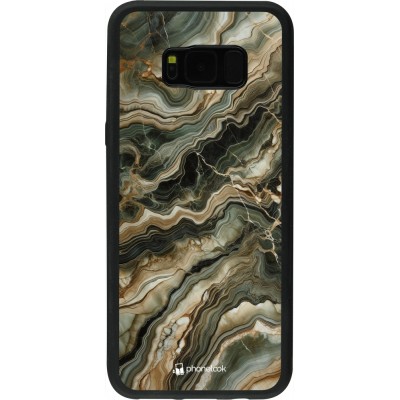 Samsung Galaxy S8+ Case Hülle - Silikon schwarz Oliv Marmor