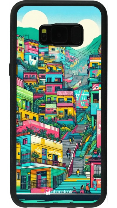Samsung Galaxy S8+ Case Hülle - Silikon schwarz Medellin Comuna 13 Kunst