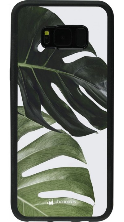 Coque Samsung Galaxy S8+ - Silicone rigide noir Monstera Plant