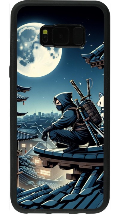 Samsung Galaxy S8+ Case Hülle - Silikon schwarz Ninja unter dem Mond