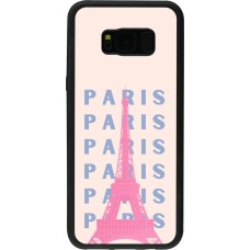 Samsung Galaxy S8+ Case Hülle - Silikon schwarz Paris Pink Print