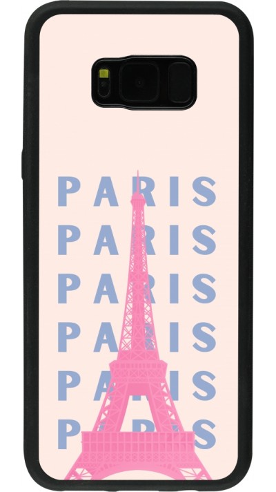Samsung Galaxy S8+ Case Hülle - Silikon schwarz Paris Pink Print