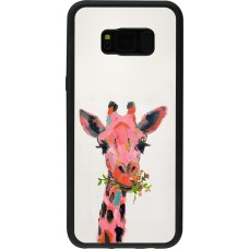 Samsung Galaxy S8+ Case Hülle - Silikon schwarz Pink Girafe Paint