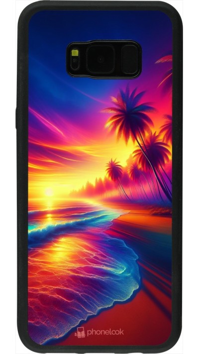 Samsung Galaxy S8+ Case Hülle - Silikon schwarz Strand Sonnenuntergang auffällig