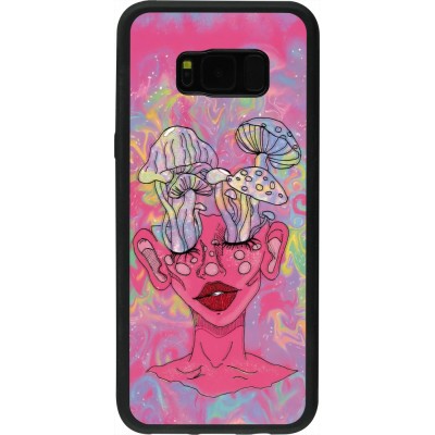 Samsung Galaxy S8+ Case Hülle - Silikon schwarz Psychedelic pink mushroom