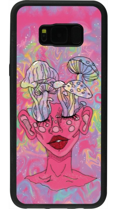 Samsung Galaxy S8+ Case Hülle - Silikon schwarz Psychedelic pink mushroom