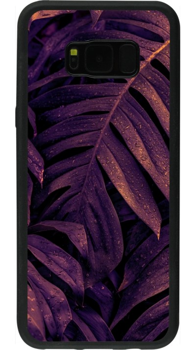 Samsung Galaxy S8+ Case Hülle - Silikon schwarz Purple Light Leaves