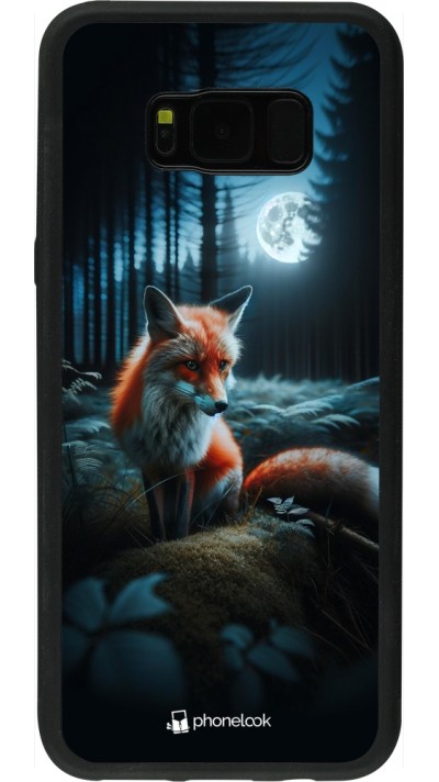 Samsung Galaxy S8+ Case Hülle - Silikon schwarz Fuchs Mond Wald