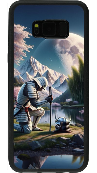 Samsung Galaxy S8+ Case Hülle - Silikon schwarz Samurai Katana Mond