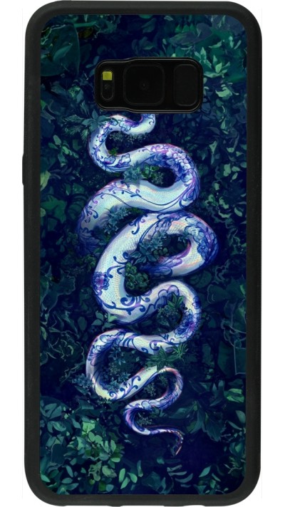 Samsung Galaxy S8+ Case Hülle - Silikon schwarz Snake Blue Anaconda
