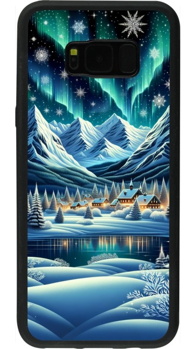 Samsung Galaxy S8+ Case Hülle - Silikon schwarz Verschneites Bergdorf am See in der Nacht Samsung Galaxy S8+ Case Hülle - Silikon schwarz Verschneites Bergdorf am See in der Nacht