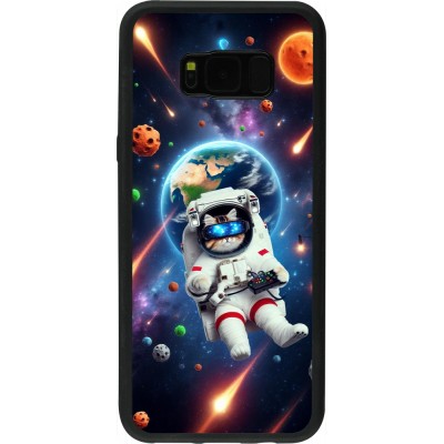 Samsung Galaxy S8+ Case Hülle - Silikon schwarz VR SpaceCat Odyssee
