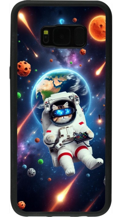 Samsung Galaxy S8+ Case Hülle - Silikon schwarz VR SpaceCat Odyssee
