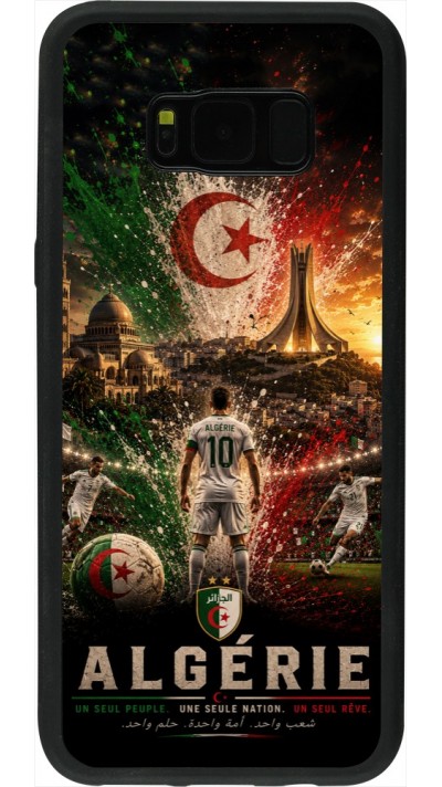 Coque Samsung Galaxy S8+ - Silicone rigide noir Football Algérie splash 2026