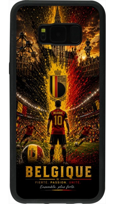Coque Samsung Galaxy S8+ - Silicone rigide noir Football Belgique splash 2026