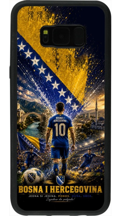 Coque Samsung Galaxy S8+ - Silicone rigide noir Football Bosnie-Herzégovine splash 2026