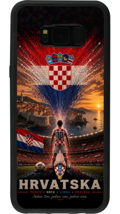 Coque Samsung Galaxy S8+ - Silicone rigide noir Football Croatie splash 2026