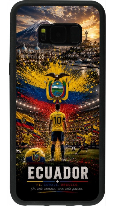 Coque Samsung Galaxy S8+ - Silicone rigide noir Football Équateur splash 2026