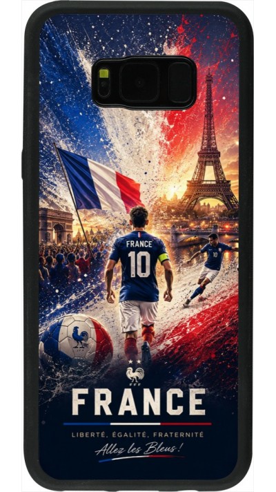 Coque Samsung Galaxy S8+ - Silicone rigide noir Football France splash 2026