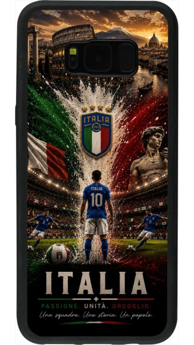 Coque Samsung Galaxy S8+ - Silicone rigide noir Football Italie splash 2026