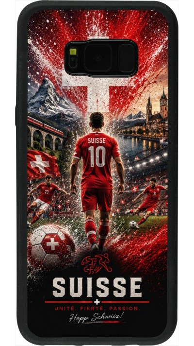 Coque Samsung Galaxy S8+ - Silicone rigide noir Football Suisse splash 2026