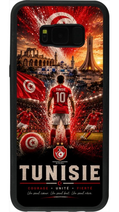 Coque Samsung Galaxy S8+ - Silicone rigide noir Football Tunisie splash 2026