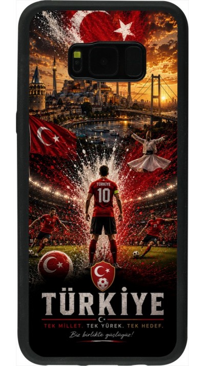 Coque Samsung Galaxy S8+ - Silicone rigide noir Football Turquie splash 2026