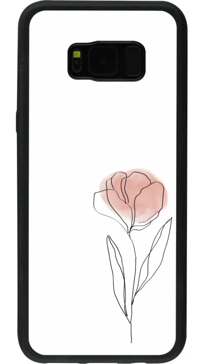 Samsung Galaxy S8+ Case Hülle - Silikon schwarz Spring 23 minimalist flower