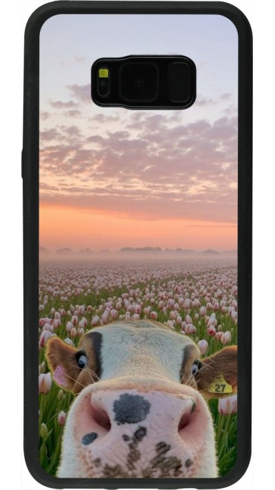 Samsung Galaxy S8+ Case Hülle - Silikon schwarz Cow with tulips Spring 2026