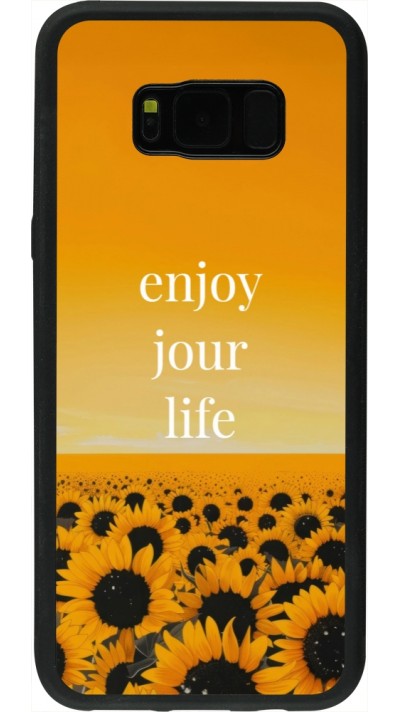 Samsung Galaxy S8+ Case Hülle - Silikon schwarz Summer 2025 Enjoy your life