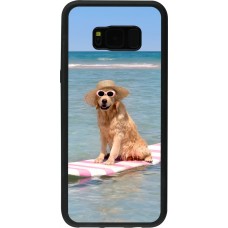 Samsung Galaxy S8+ Case Hülle - Silikon schwarz Summer Dog on Paddle