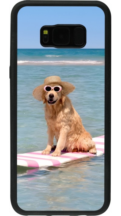 Samsung Galaxy S8+ Case Hülle - Silikon schwarz Summer Dog on Paddle