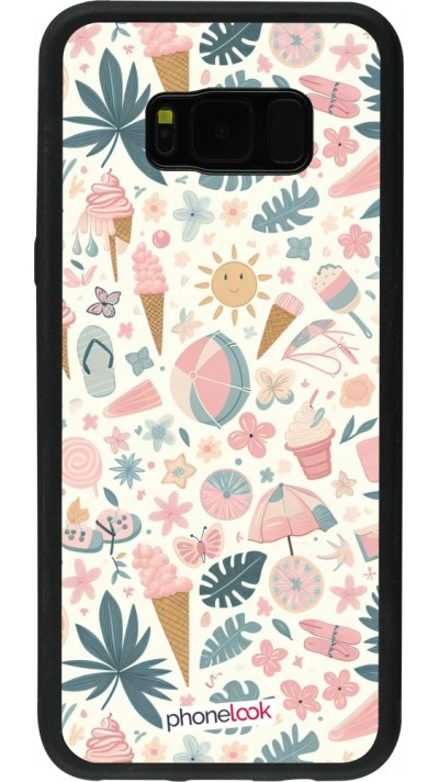 Samsung Galaxy S8+ Case Hülle - Silikon schwarz Sommer Pink Muster