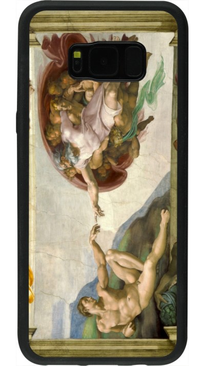 Samsung Galaxy S8+ Case Hülle - Silikon schwarz Kunstbild - Die Erschaffung Adams - Michelangelo