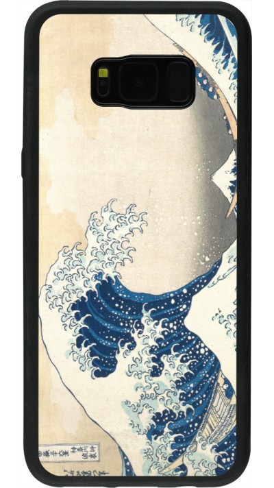 Samsung Galaxy S8+ Case Hülle - Silikon schwarz Kunstbild - Die große Welle vor Kanagawa - Hokusai