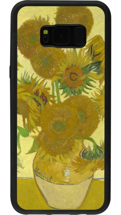 Samsung Galaxy S8+ Case Hülle - Silikon schwarz Kunstbild - Sonnenblumen  - Van Gogh