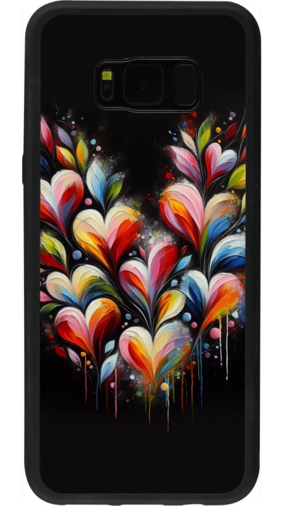 Samsung Galaxy S8+ Case Hülle - Silikon schwarz Valentin 2024 Schwarzes Herz Abstrakt