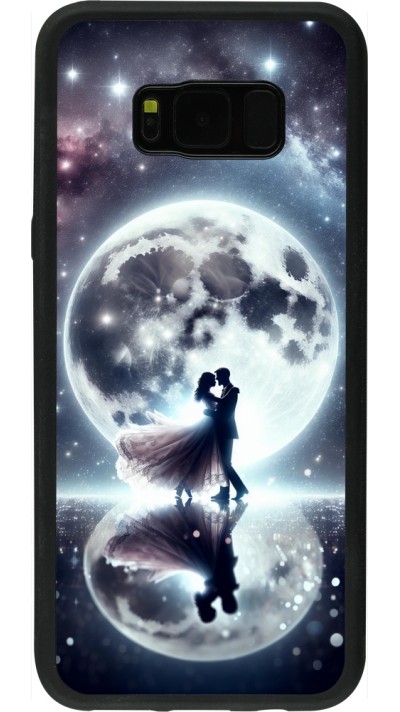 Samsung Galaxy S8+ Case Hülle - Silikon schwarz Valentin 2024 Liebe unter dem Mond